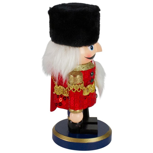 Red And Blue Chubby Wooden Christmas Nutcracker Soldier With Rifle