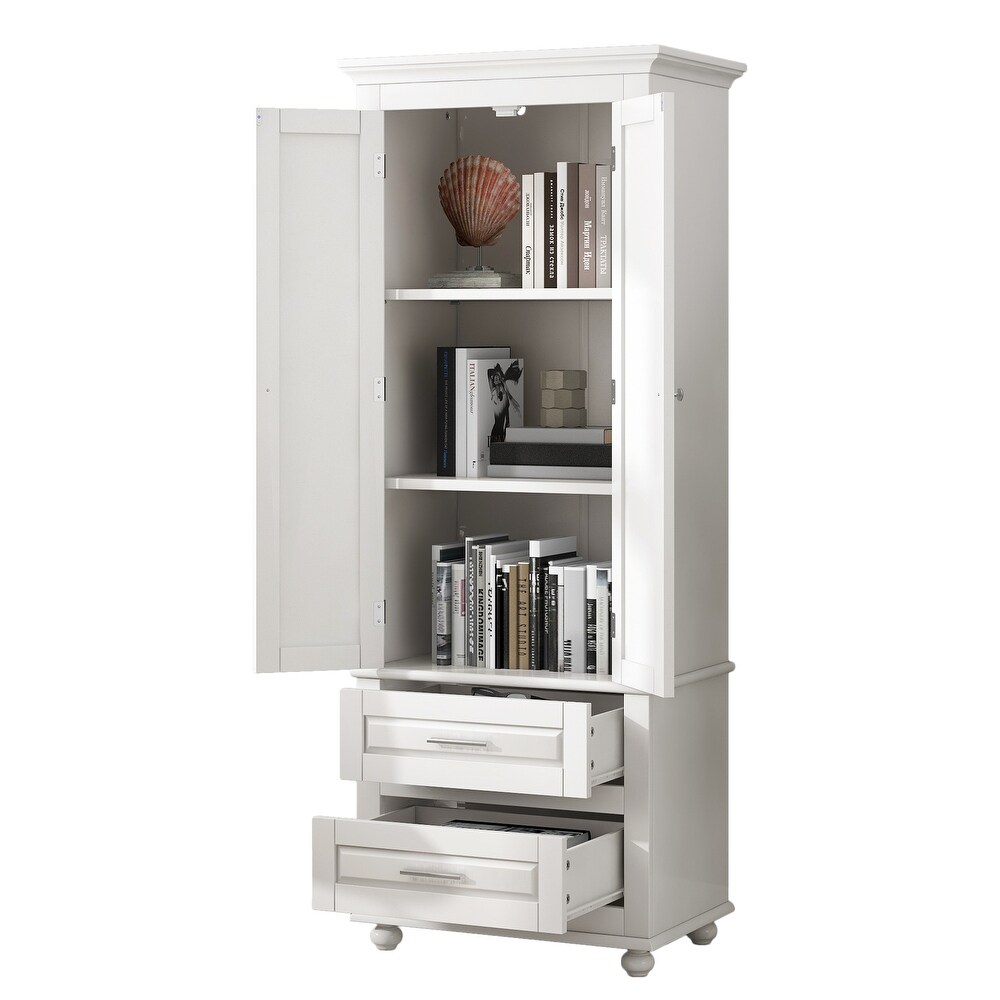 Storage Cabinet Freestanding Bathroom Floor Cabinet Kitchen Pantry with Pull out Drawers for Bedroom Wardrobe