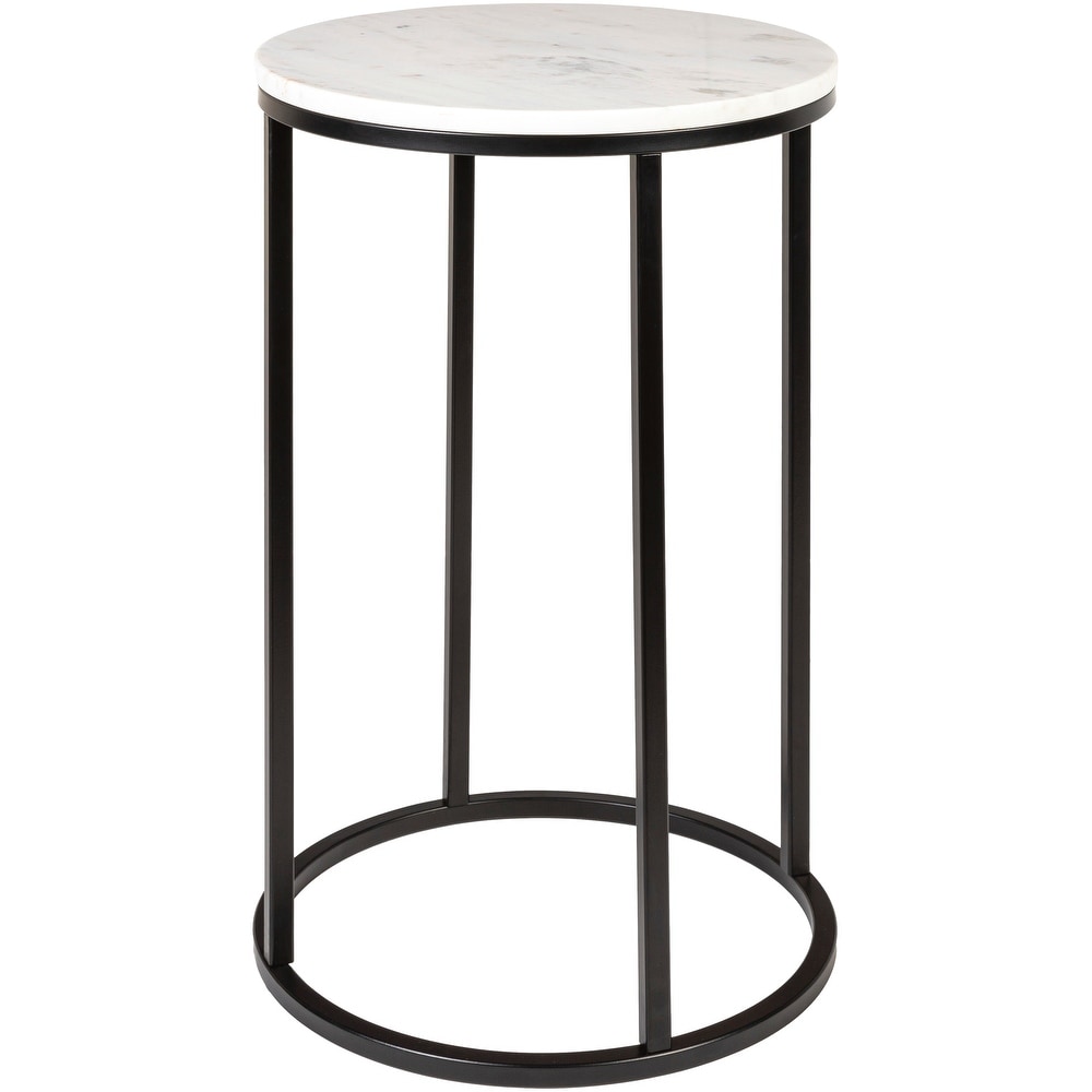 Zarna Modern Round Mixed Material Frame End Table   24\