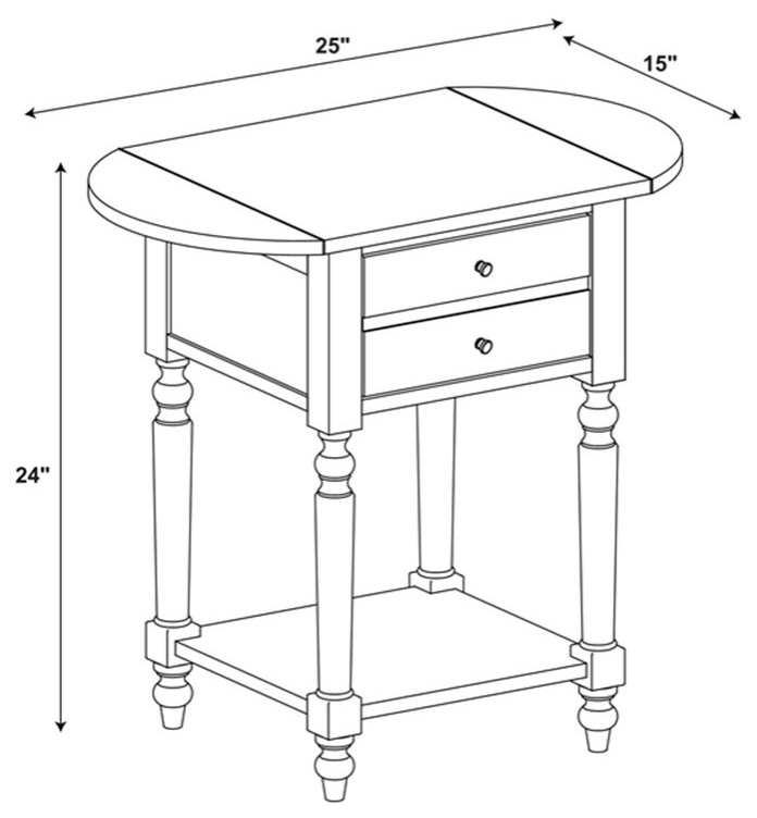 Linon Shiloh Wood Drop Leaf End Table in White   Traditional   Side Tables And End Tables   by Homesquare  Houzz