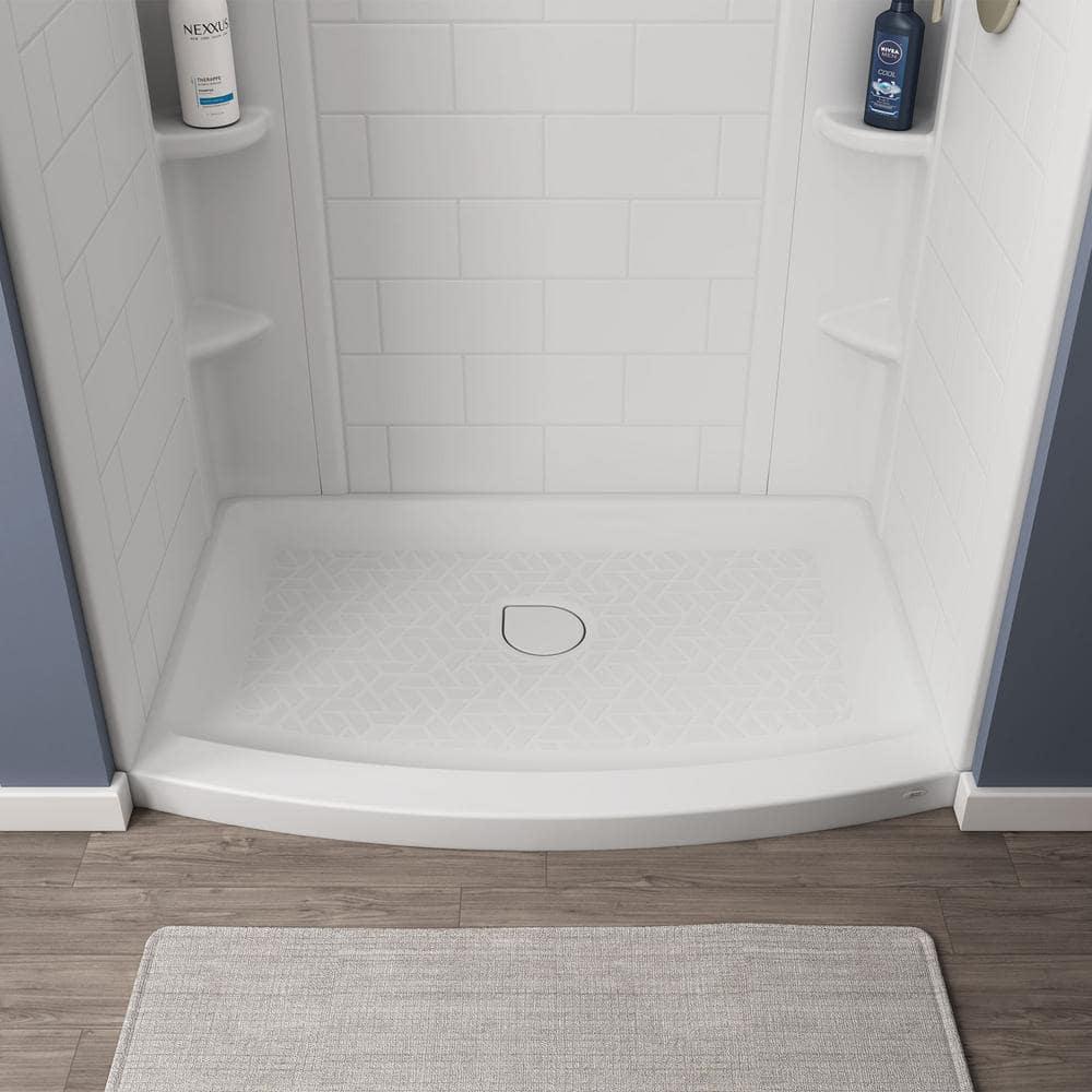 American Standard Ovation Curve 48 in L x 30 in W Alcove Shower Pan Base with Center Drain in Arctic White