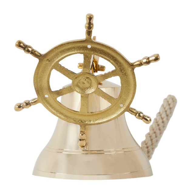 Brass Bell Wall Decor With Ship Wheel Backing Olivia amp May