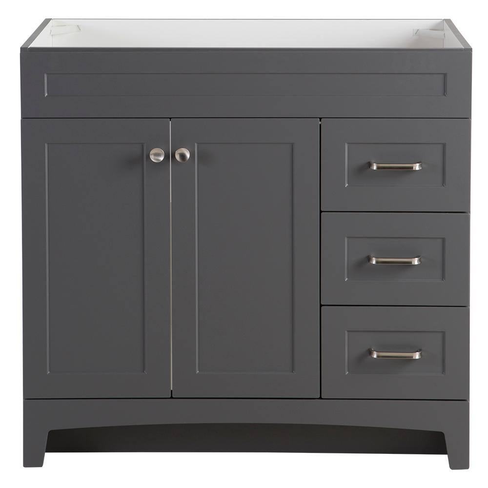 Home Decorators Collection Thornbriar 36.0 in. W x 21.5 in. D x 34.2 in. H Bath Vanity Cabinet without Top in Cement TB3621-CT