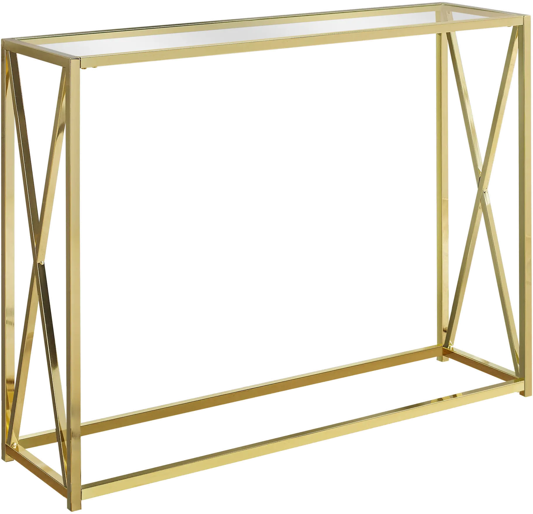 Gold Contemporary 42 Inch Metal Console Table