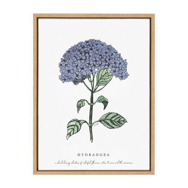 Kate And Laurel Sylvie Blooming Hydrangea Framed Canvas By Statement Goods