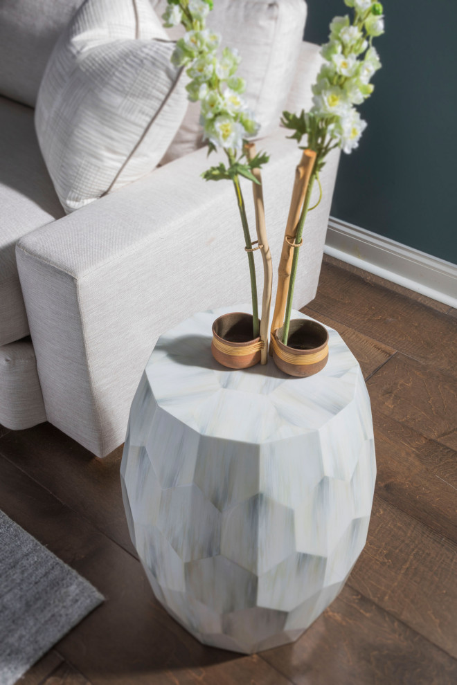 Bello Faceted Drum Table   Contemporary   Side Tables And End Tables   by Lexington Home Brands  Houzz