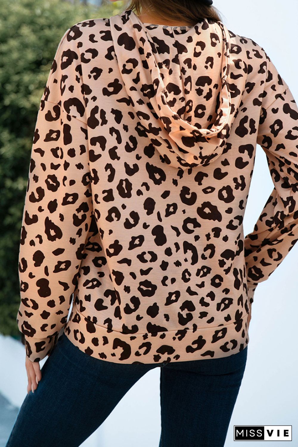 Leopard Pocket Hoodies Women Wholesale