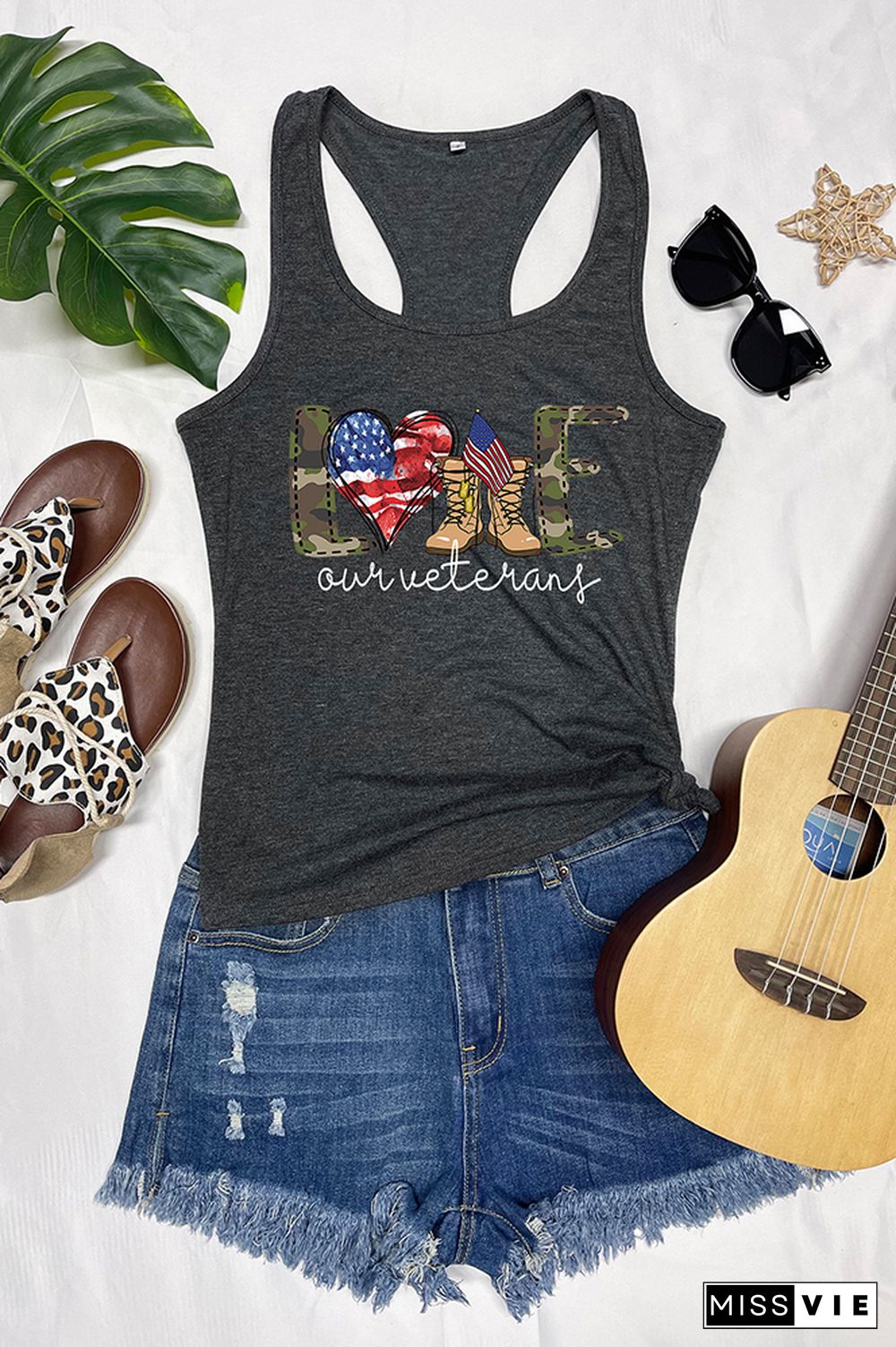 Love Our Veterans-Veterans Day Sleeveless Tank Top Wholesale