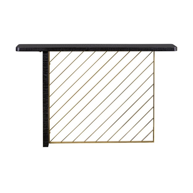 Monaco Console Table Black Wood antiqued Brass Armen Living