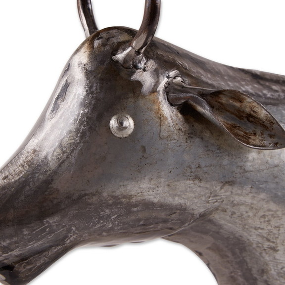 Accent Plus 4506393 Galvanized Cow Sculpture