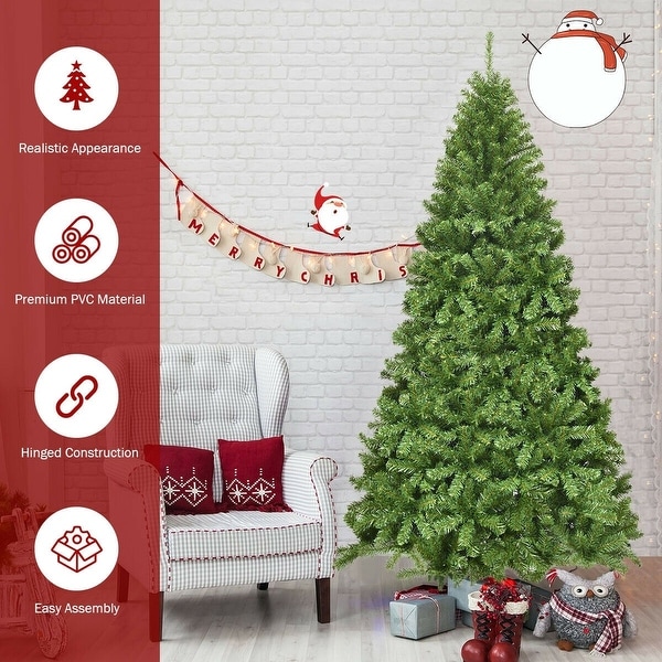 7.5Ft Unlit Hinged PVC Artificial Christmas Tree