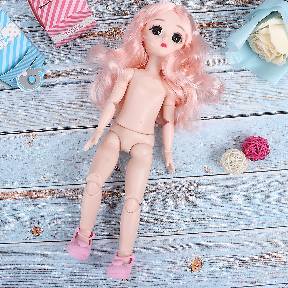 30cm Fashionable Beautiful Doll Kid Children Girl Doll Toys With Movable Joints Birthday Gift(curly Hair Pink Body 30cm Doll With Shoes)