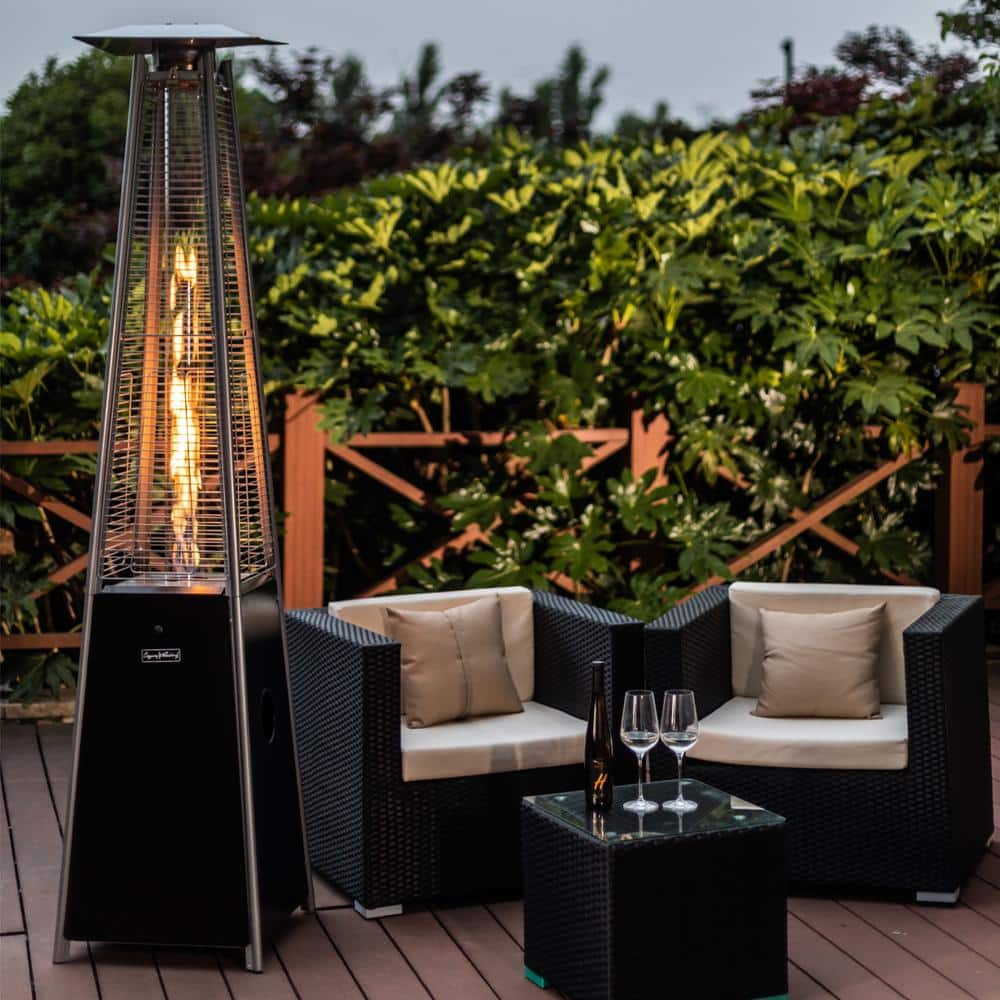 Legacy Heating 40,000 BTU Hammered Black Propane Outdoor Flame Patio Heater CAPH-GT-S