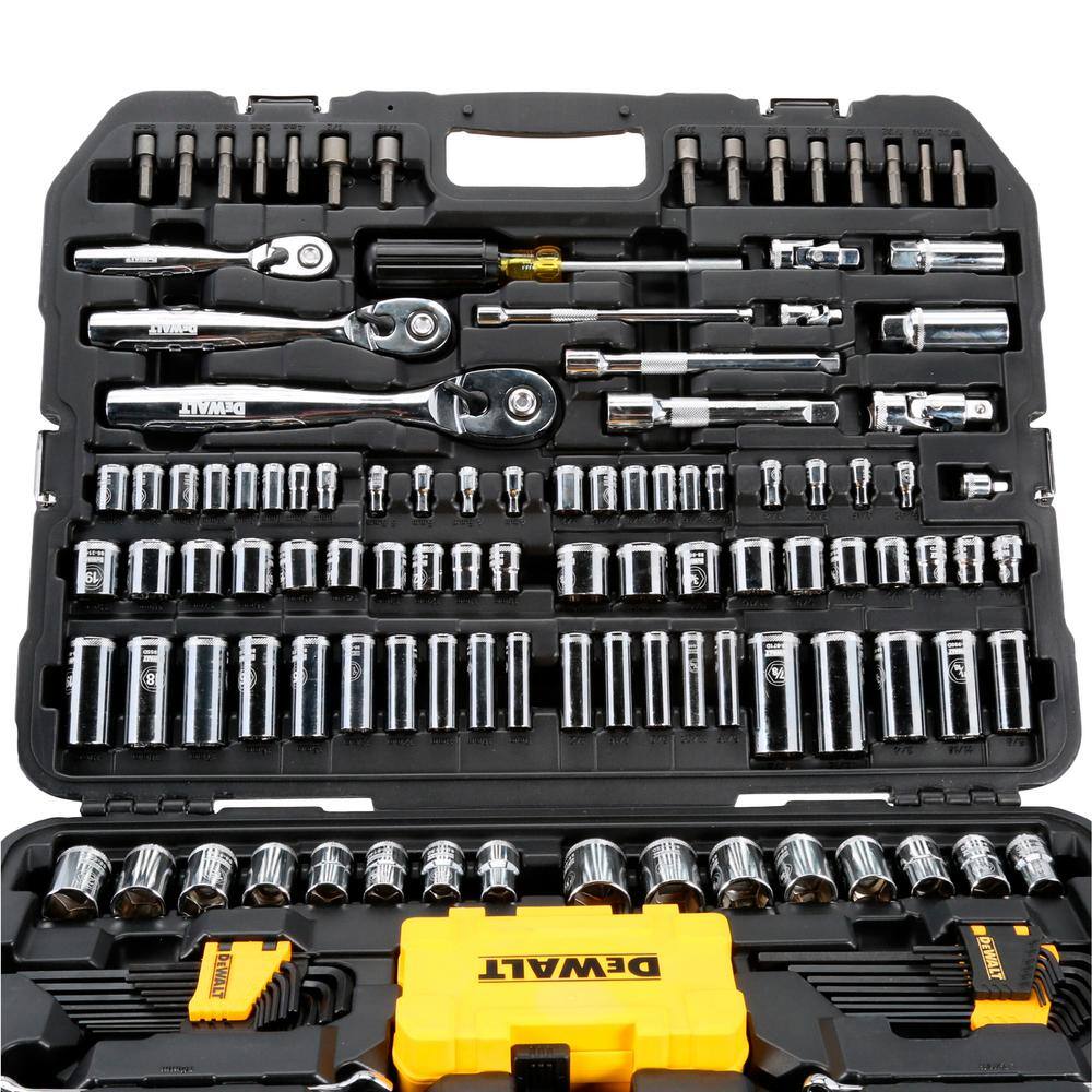 DW 14 in. 38 in. and ½ in. Drive Polished Chrome Mechanics Tool Set (168-Piece) DWMT73803