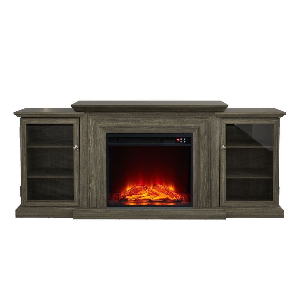 Farmhouse TV Stand with Fireplace   70\