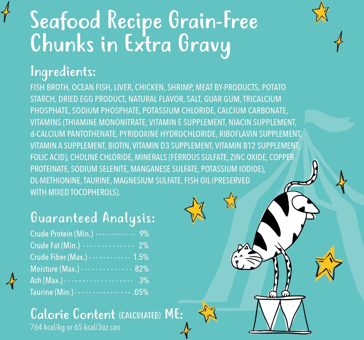 Tiny Tiger Chunks in EXTRA Gravy Seafood Recipe Grain-Free Canned Cat Food