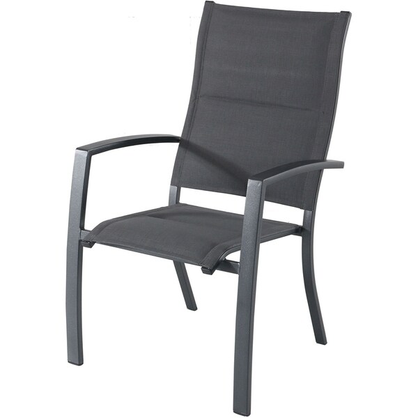 Hanover Naples 9Piece Outdoor Dining Set with 8 Padded Sling Chairs in Gray and a 40