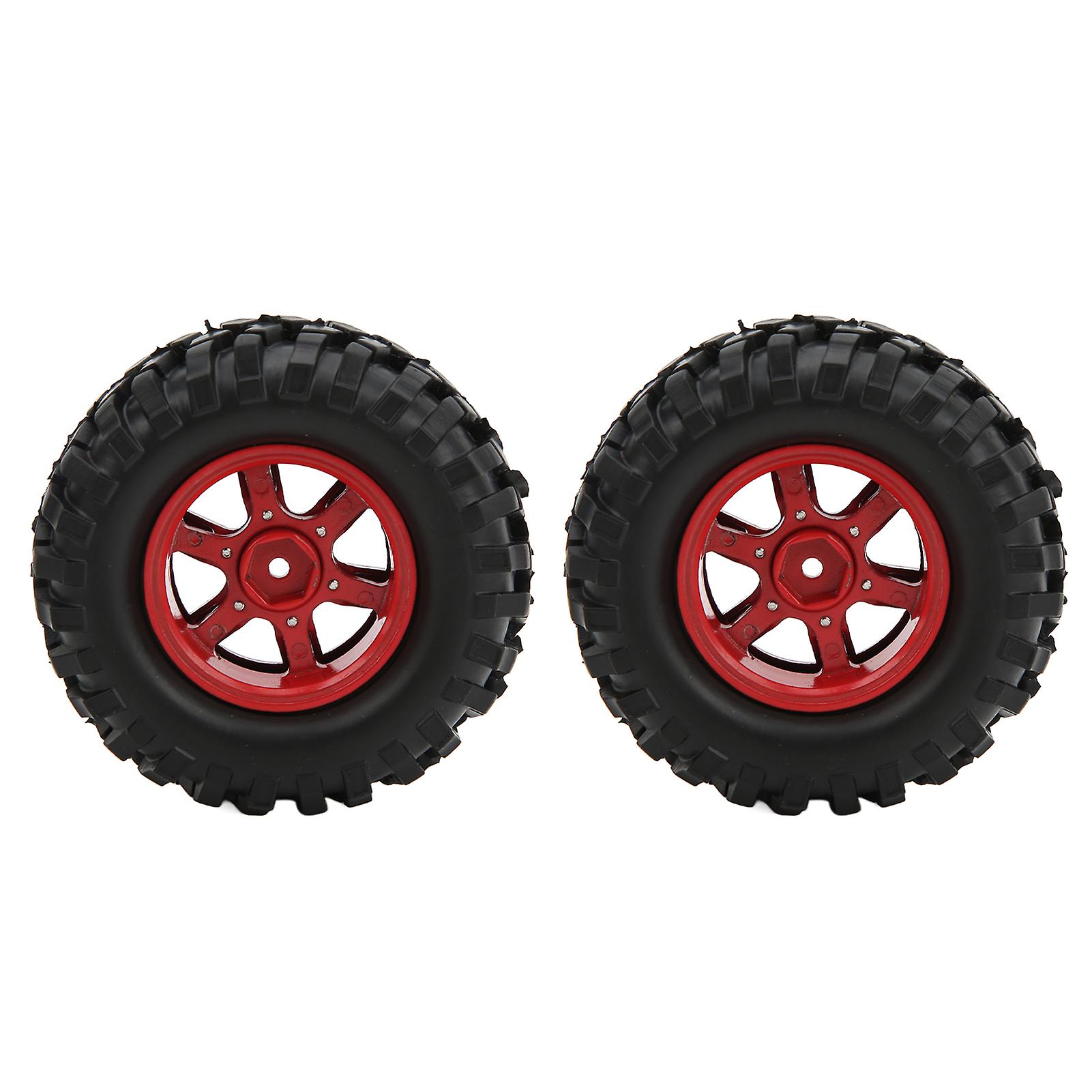 2pcs 1.9 Inch 96mm Rubber Tires With Alloy Wheel Rims For Axial Scx10 1/10 Rc Crawler Carred