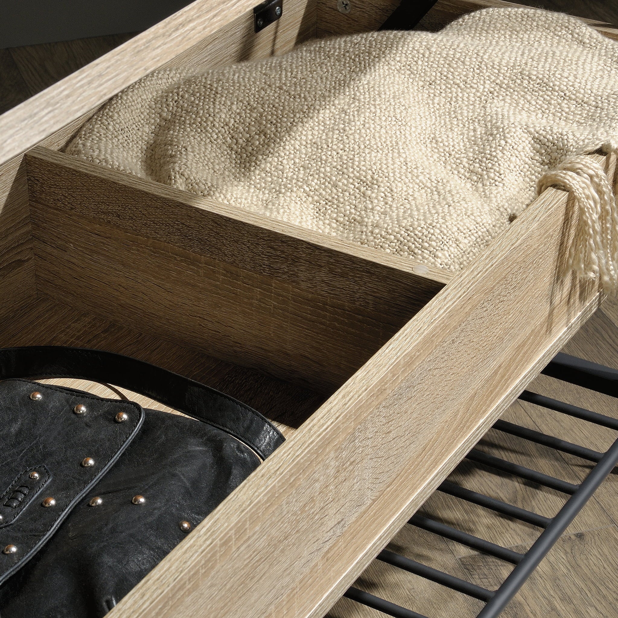 Curiod Storage Bench, Charter Oak Finish