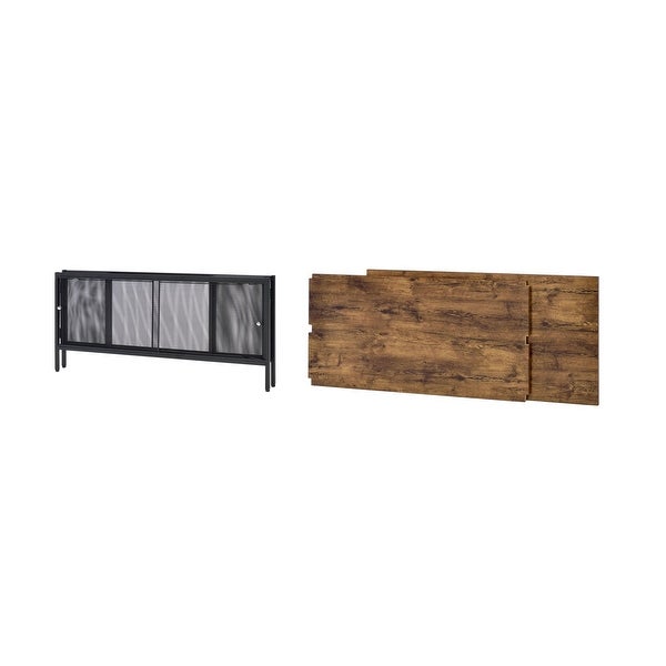 ACME Winam Coffee Table in Antique Oak and Black