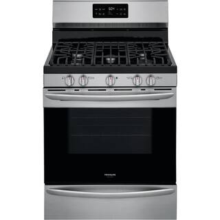 FRIGIDAIRE GALLERY 30 in. 5 cu. ft. Gas Range with Steam Clean Quick Bake Convection in Smudge-Proof Stainless Steel GCRG3038AF