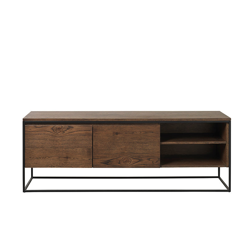 RIVOLI TV Entertainment Unit 1.55M -  Smoked Oak / Black