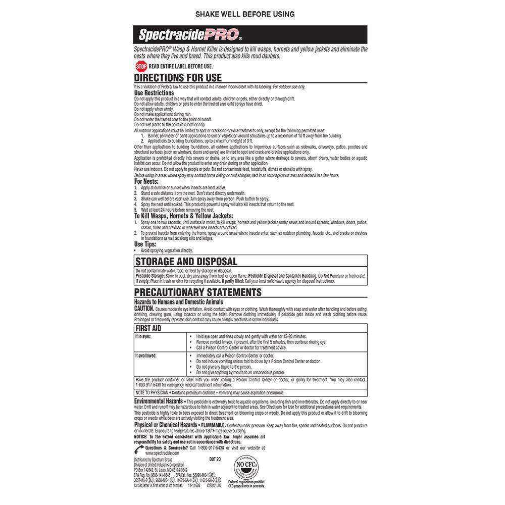 Spectracide PRO 18 oz. Wasp and Hornet Killer Aerosol HG-30110-6
