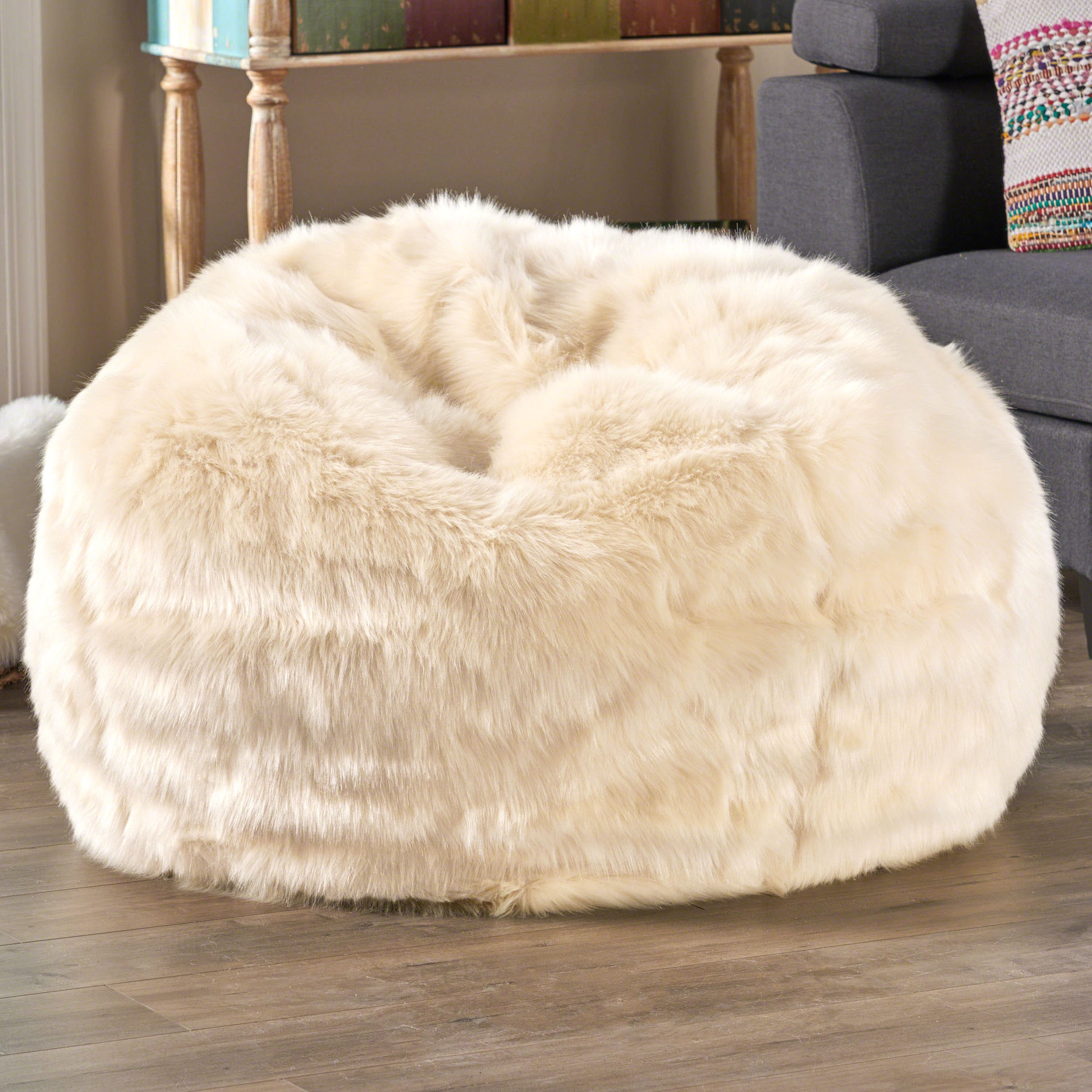 Amori Modern 3 Foot Faux Fur Bean Bag (Cover Only)