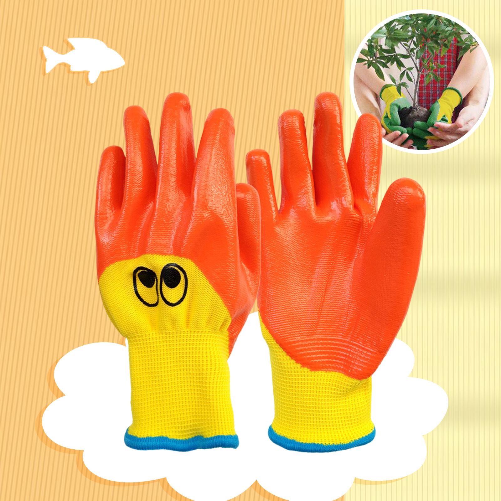 Kids Gardening Gloves, Rubber Coated Gloves for , , Non Slip, Washable Gloves with Rubber Coated Palm for 4 to 8