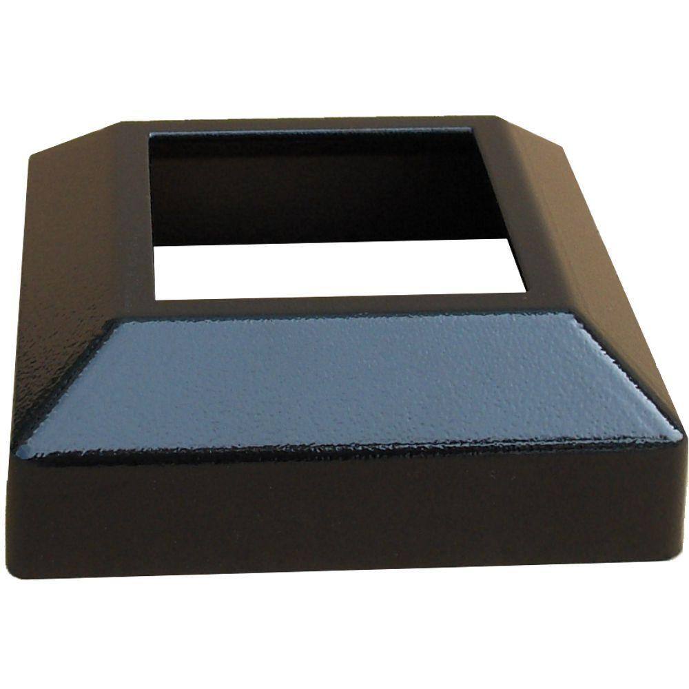 EZ Handrail 3 in. x 3 in. Textured Black Aluminum EZ Post Low Profile Base Cover EZBCHB-LP