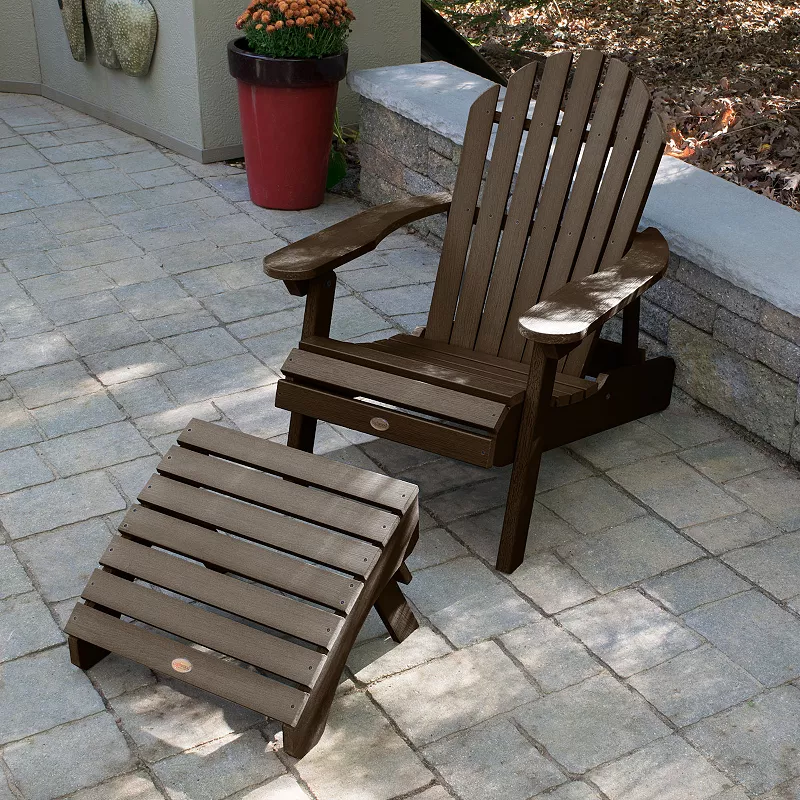 highwood Hamilton Folding and Reclining Adirondack with Folding Ottoman