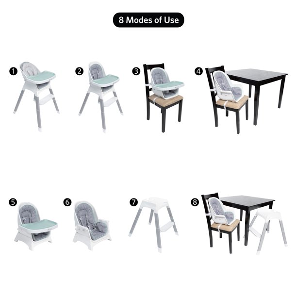 Monbebe Fusion Reclining Highchair With 8 Modes of Use， Stardust