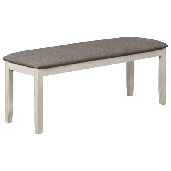 Benjara BM215419 Wooden Bench with Fabric Upholste...