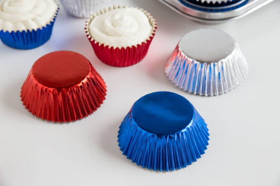 Fox Run 7203 Red  Silver   Blue Foil Bake Cup Set ...