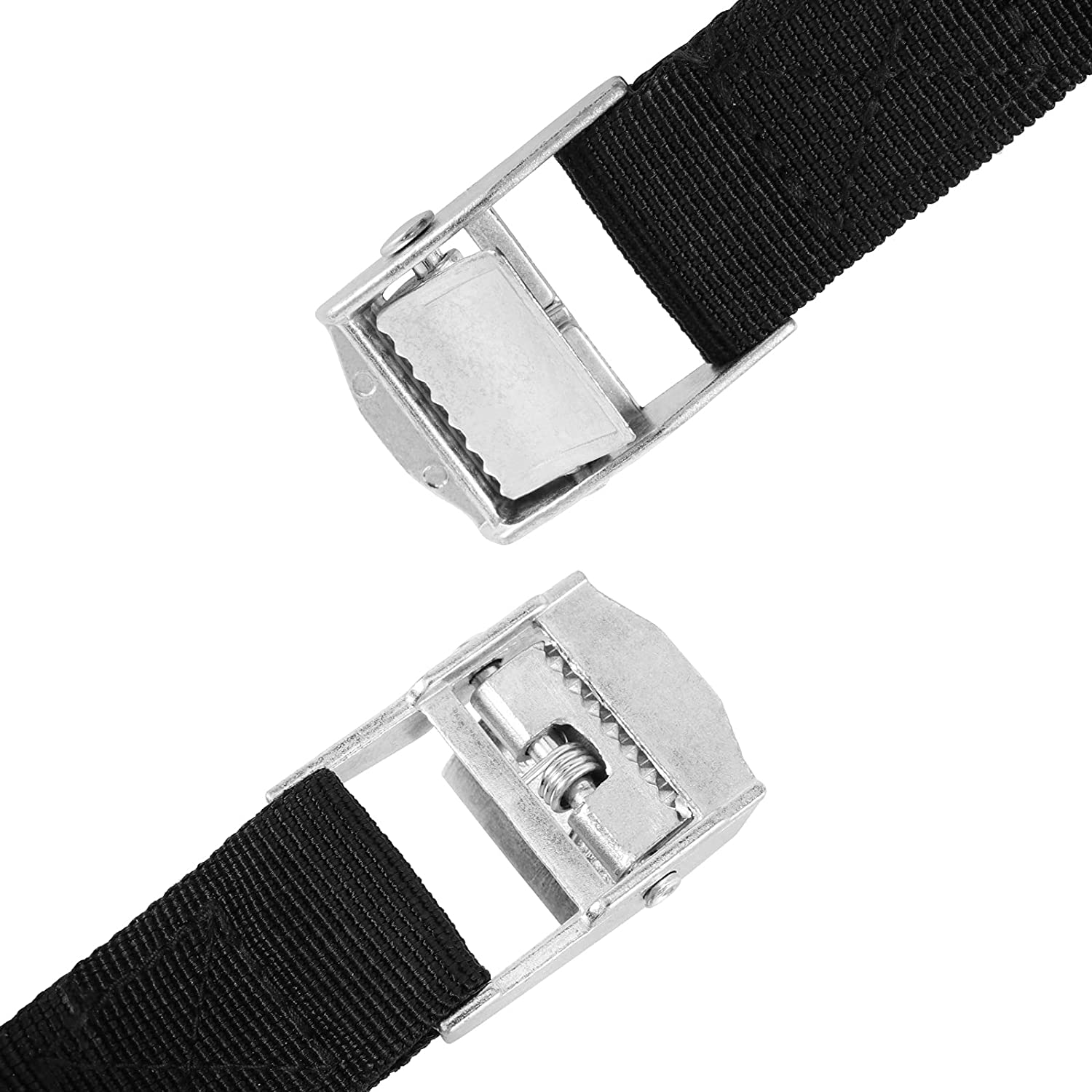 ZEONHAK 6.5 Feet x 1 Inch Lashing Strap with Cam Buckle, Black Tie Down Strap Cam Buckle Locking Strap, 550lbs Work Load, 16 Packs