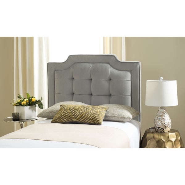 SAFAVIEH Saphire Pewter Upholstered Tufted Headboard (Twin) - - 11923985