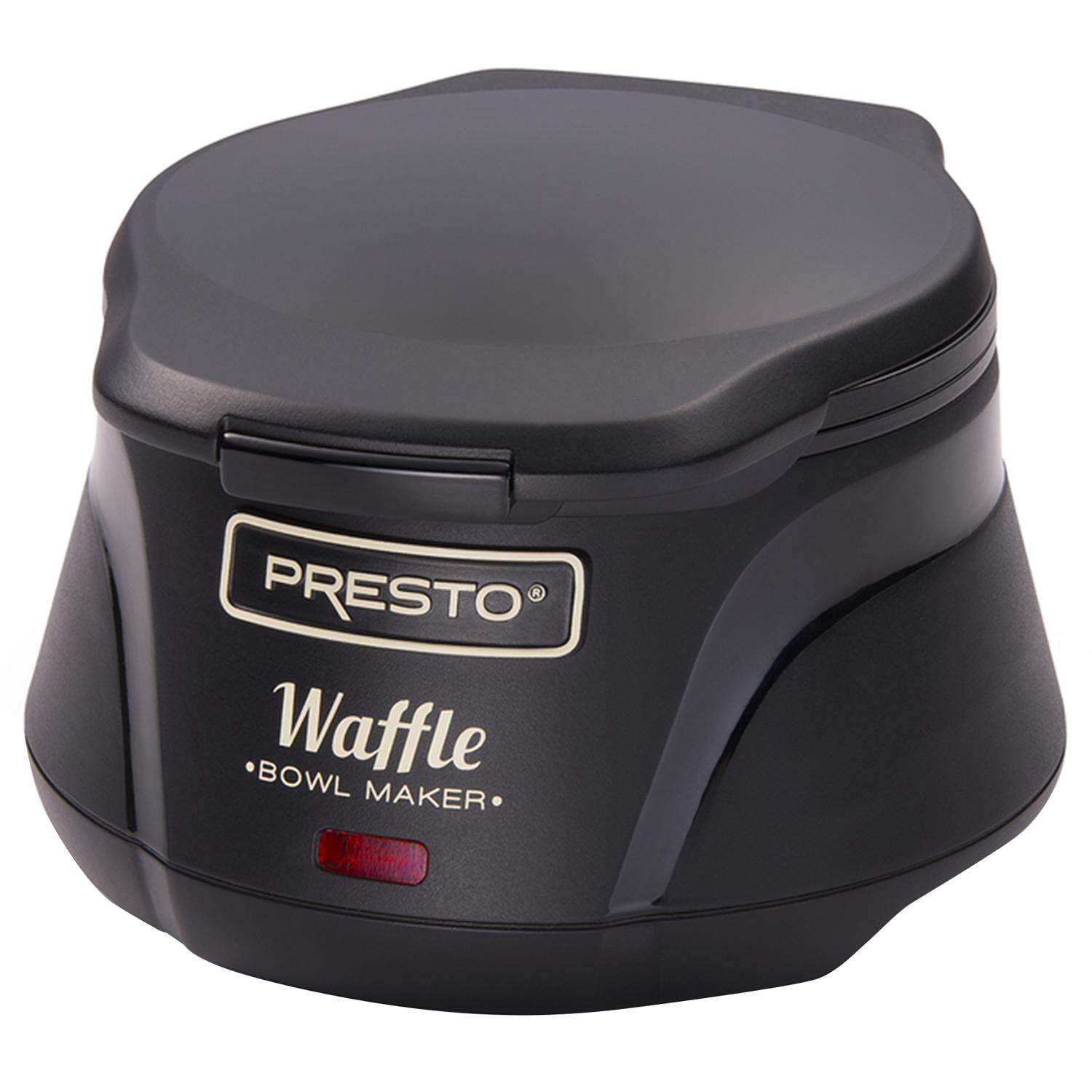 Presto Semi-Gloss Black Plastic Waffle Bowl Maker