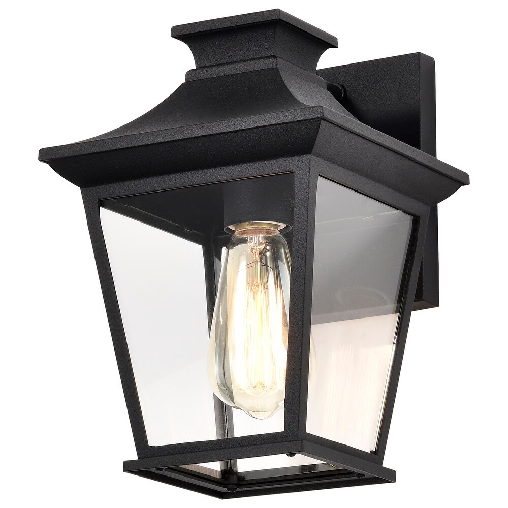 Jasper Outdoor Small Wall Light Matte Black Finish Clear Glass