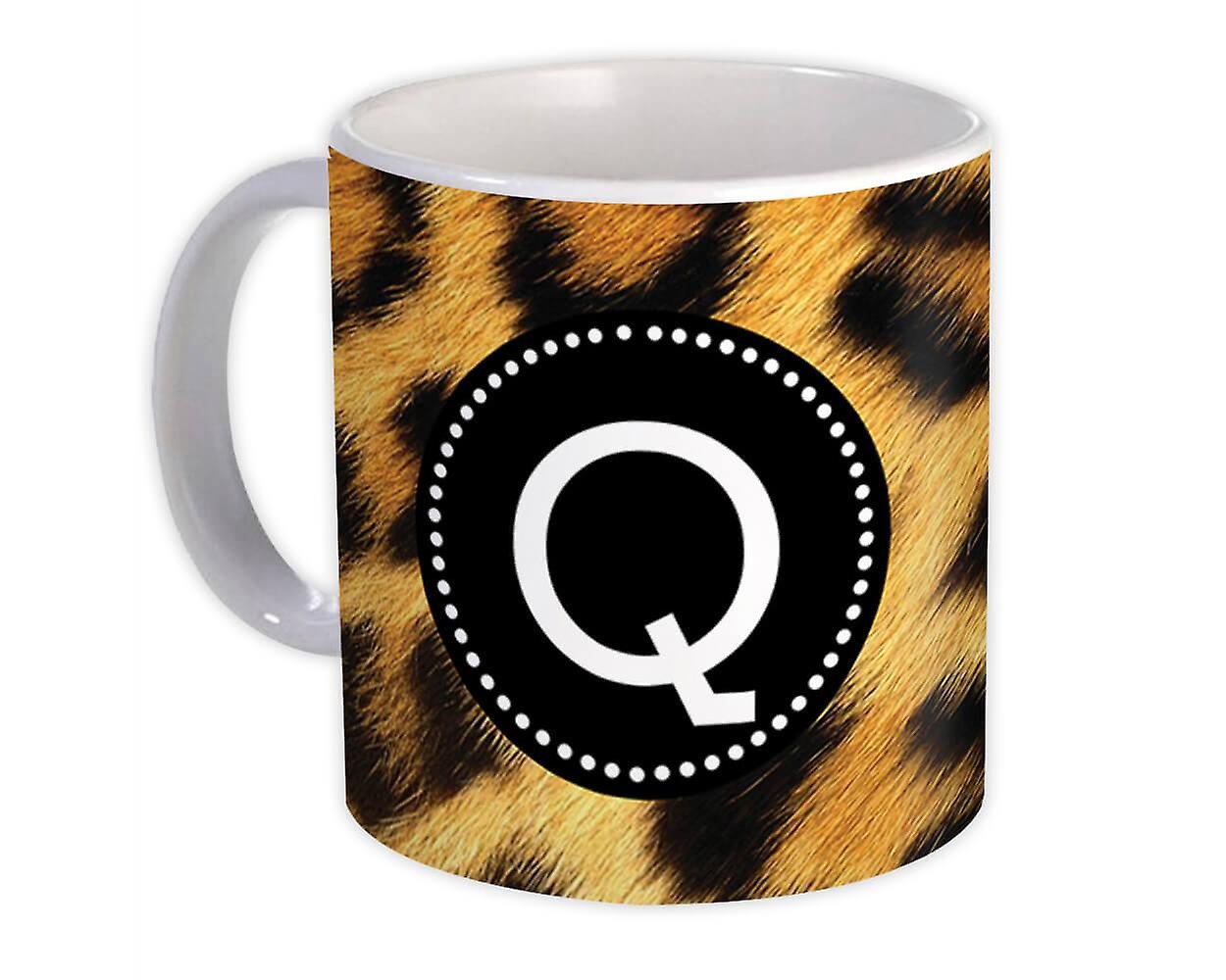 Gift Mug: Monogram Letter Q Leopard