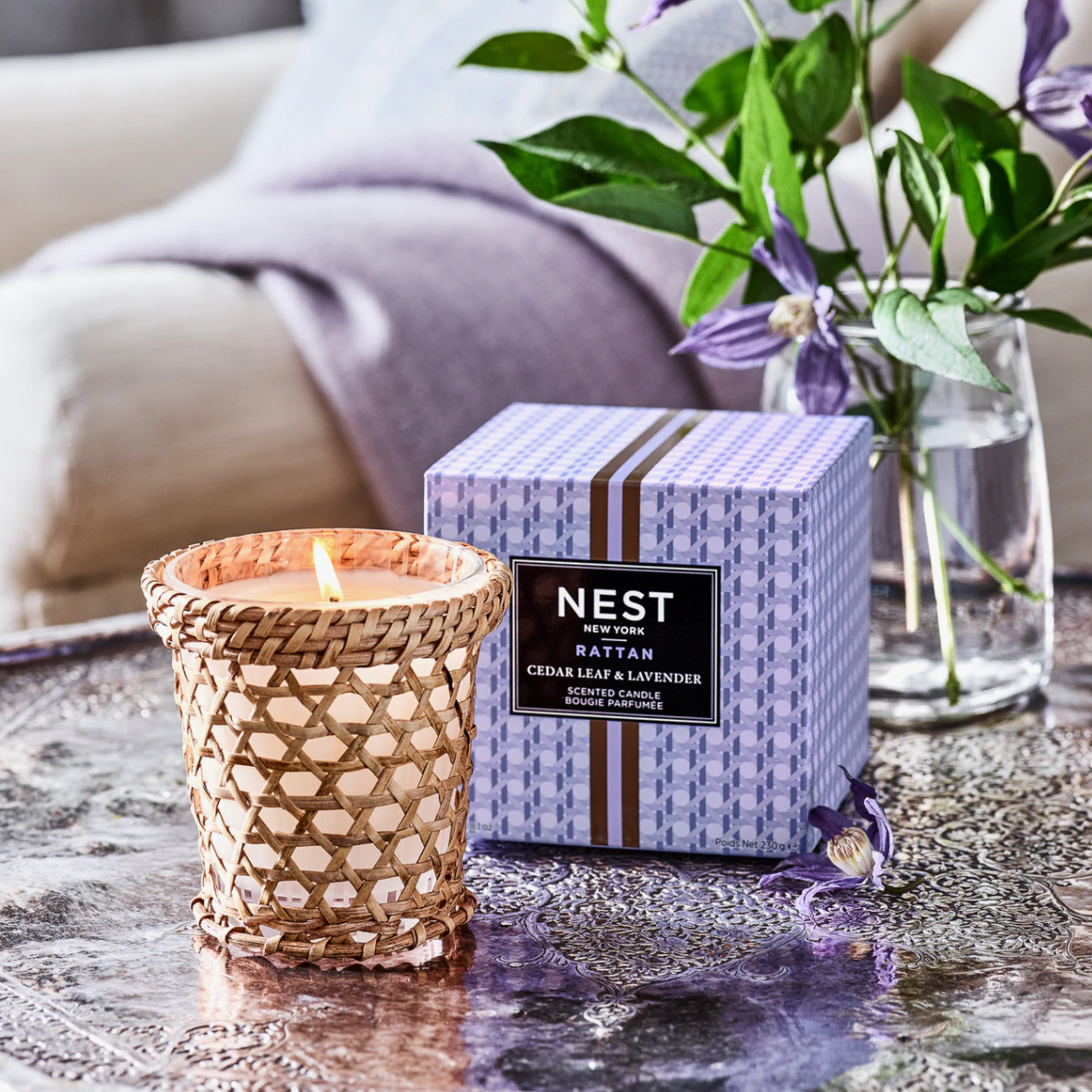 Rattan Cedar Leaf & Lavender Classic Candle