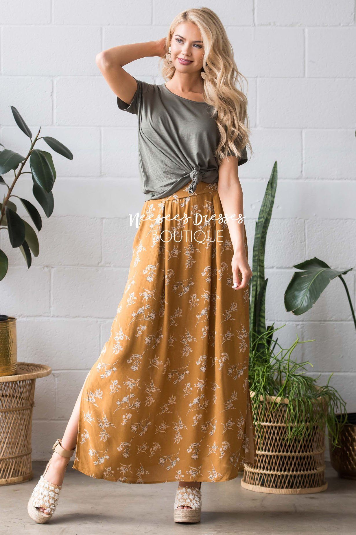 Boho Tie Waist Maxi Skirt