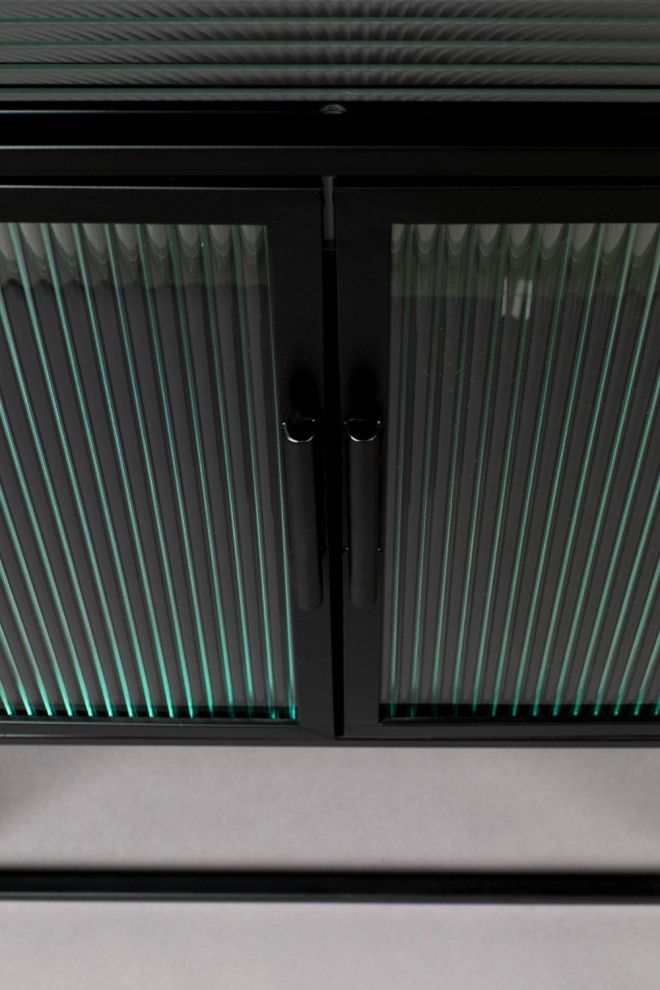 Black Framed Glass Cabinet  Dutchbone Boli   Transitional   Accent Chests And Cabinets   by Oroa   Distinctive Furniture  Houzz