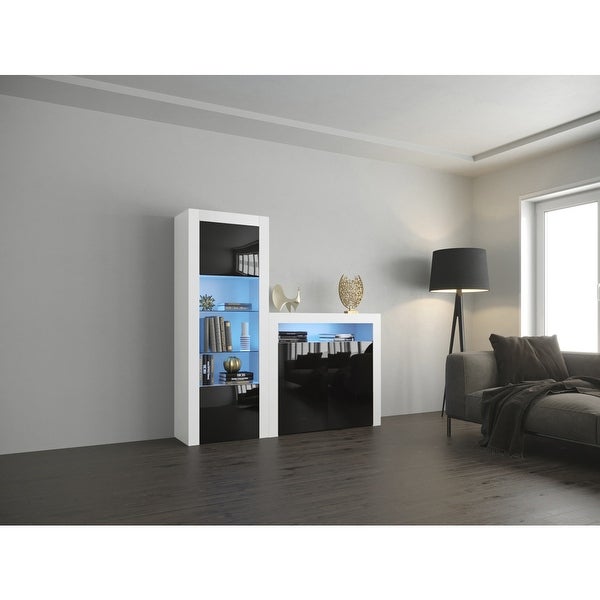 Milano Set 2D-BK Modern Wall Unit Entertainment Center