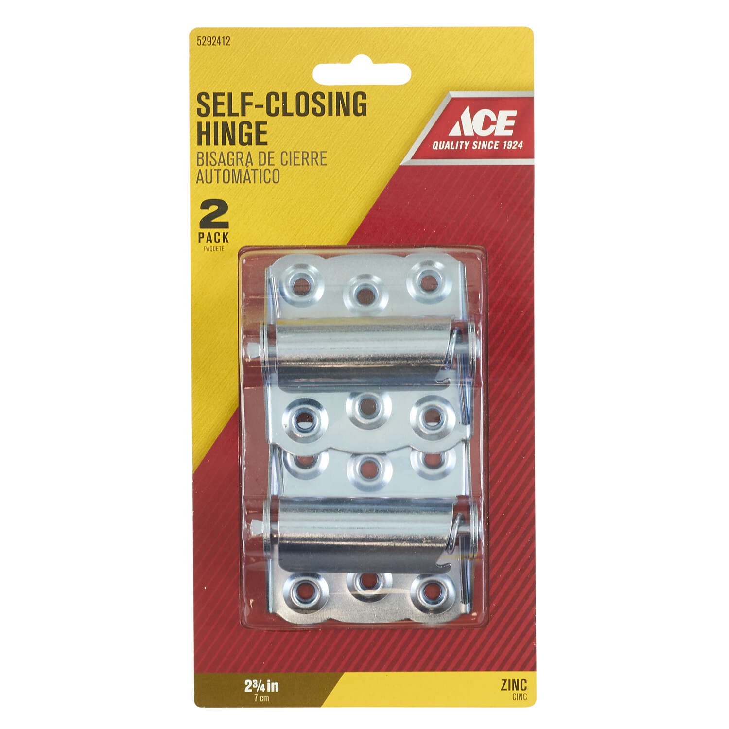 Ace 2-3/4 in. L Zinc-Plated Screen/Storm Self Closing Hinge 2 pk