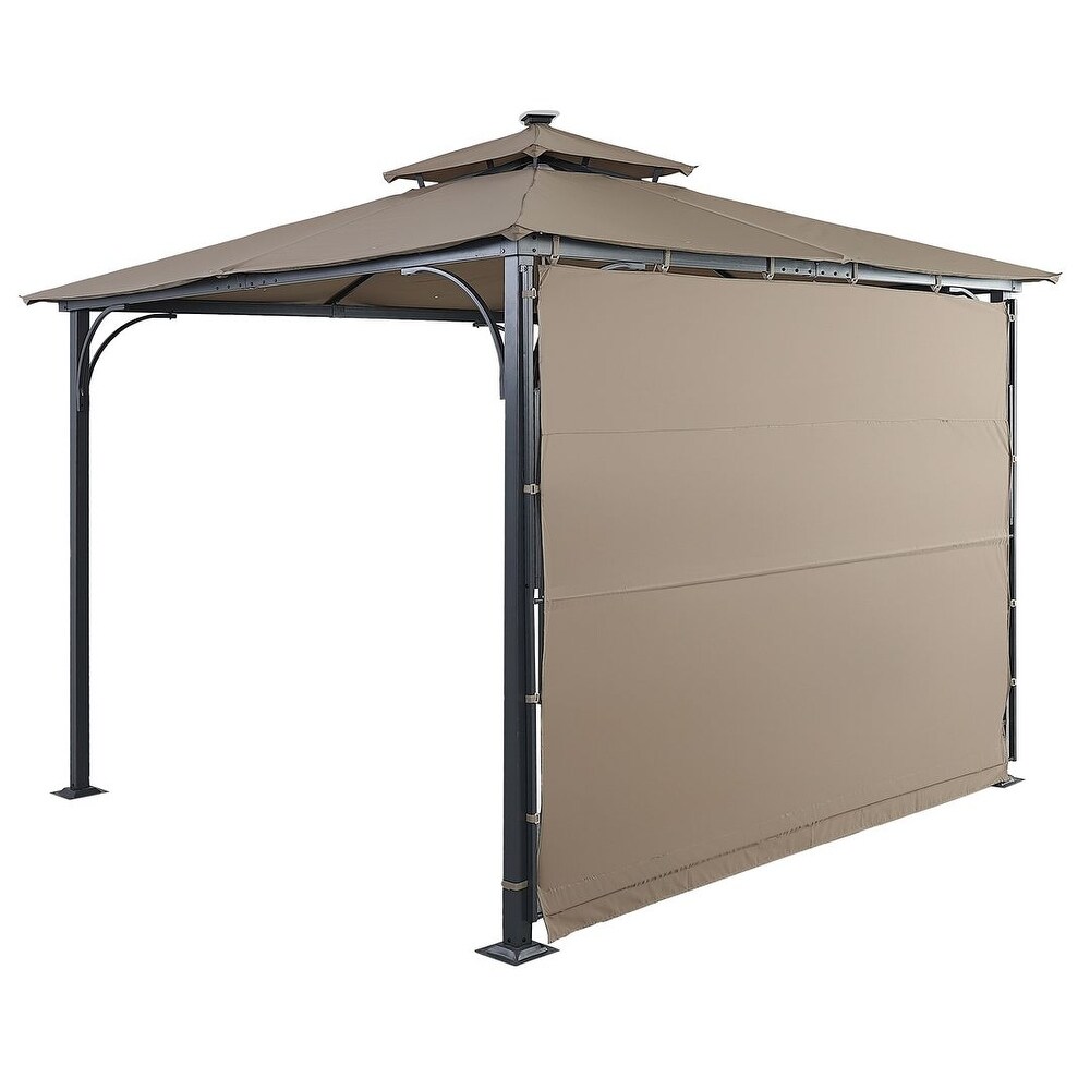 Outdoor 10FT Iron Patio Garden Gazebo with LED Light