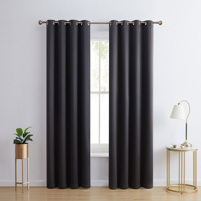 THD Lawrence 100% Blackout Grommet Window Curtain Panels Total Privacy and Energy Efficiency - Set of 2