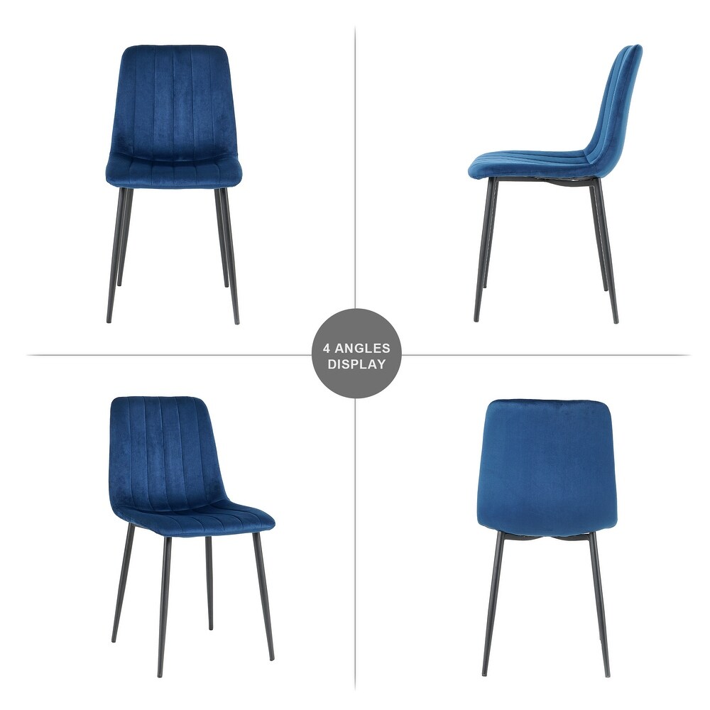 Set of 4 Upholstered Velvet Modern Dining Chair with Metal Legs