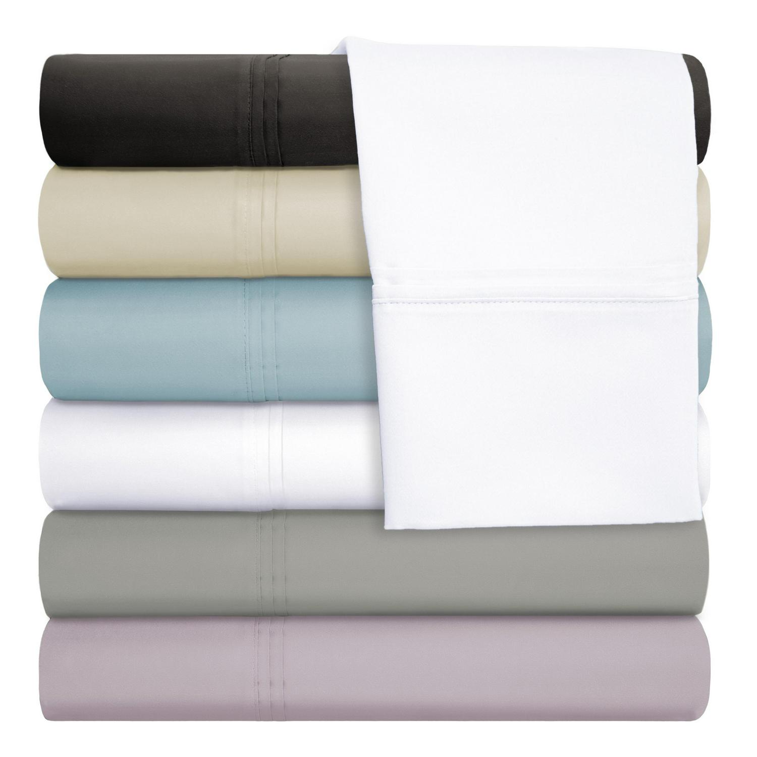 Superior Solid -Piece 1200 Thread Count White Sheet Set， King