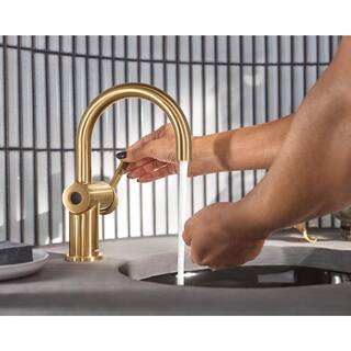 MOEN Cia Motionsense Wave Touchless Single-Hole Bathroom Faucet in Brushed Gold 6221EWBG