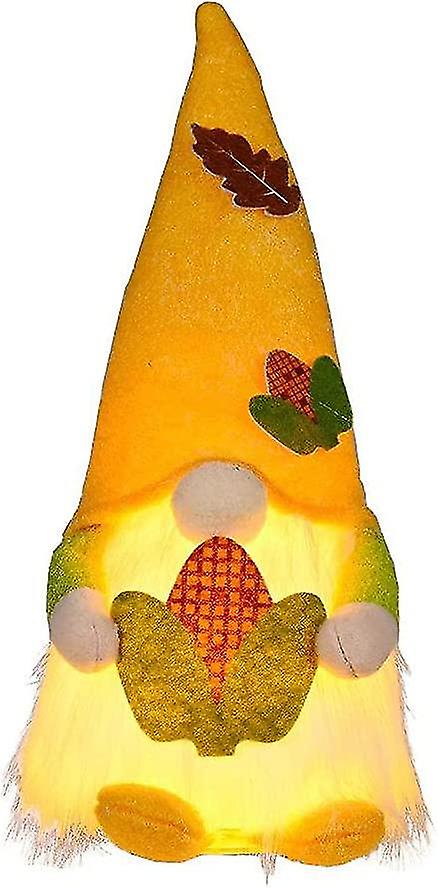 Thanksgiving Gnome Plush Decorations Autumn Dwarf With Led Gnome Plush Toy With Soft Led Thanksgiving Gnome Plush Decorations For Halloween Party Yell